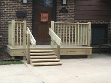 (After) Darien porch with very low riser for customer with mobility problems. A-Affordable Decks 2016