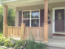 (After) Villa park porch railing. A-Affordable Decks