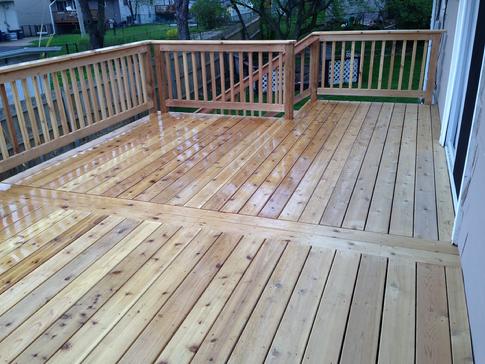 2013 Cedar deck in Glendale Heights IL. A-Affordable Decks a quality deck contractor
