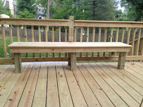 Wood benches on decks - A-Affordable Decks of Lombard, Illinois