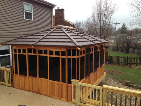 Glendale Heights Illinois deck contractor A Affordable Decks installs high quality gazebos and spa enclosures