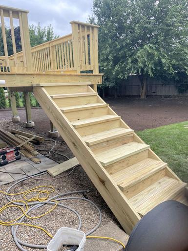 2025 Glendale Hgts deck staircase (in progress)  A-Affordable Decks