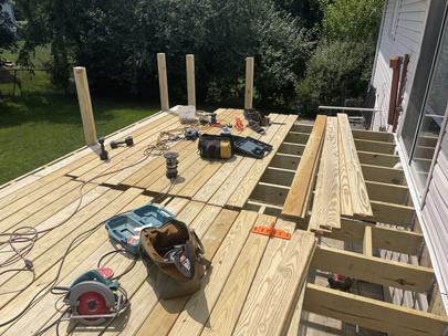 2025 Glendale Hgts deck - decking being installed A-Affordable Decks