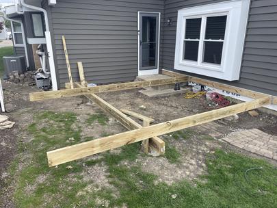 Villa Park deck framing - A-Affordable Decks