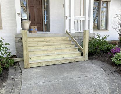 2025 Glen Ellyn porch staircase- A-Affordable Decks