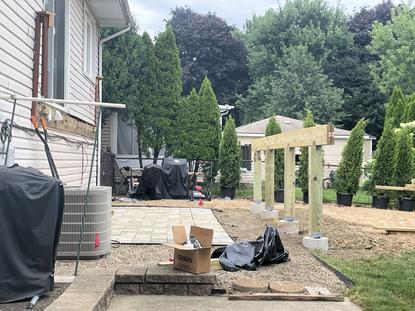 2025 Glendale Hgts deck piers and beam in place- A-Affordable Decks