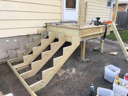 2025 Villa Park deck - new staircase A-Affordable Decks